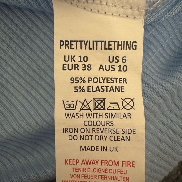 PrettyLittleThing‎ Light Blue Puff Sleeve Mini Dress - Picture 10 of 11